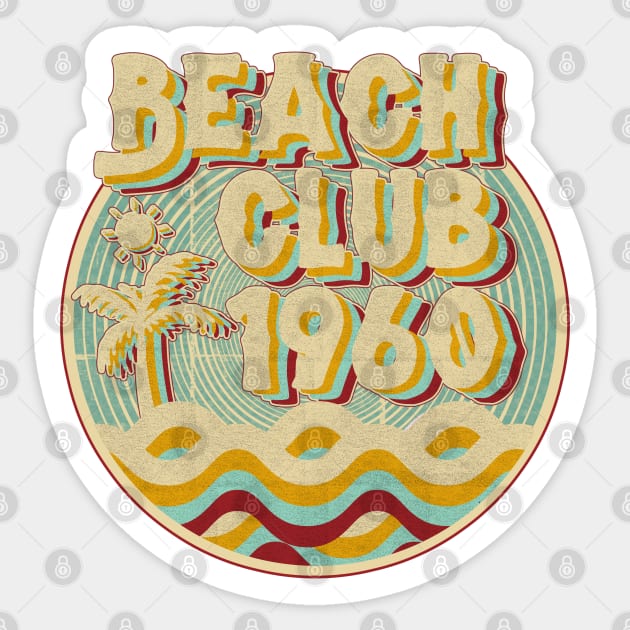 vintage retro beach club 70s 1960 with spirale turqoise Sticker by lord cobra